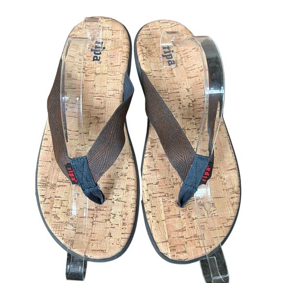 Ripa Flip Flop Sandals Womens 11 Sedona Sandals Brown Cork Comfort Slip On Beach - Picture 3 of 14